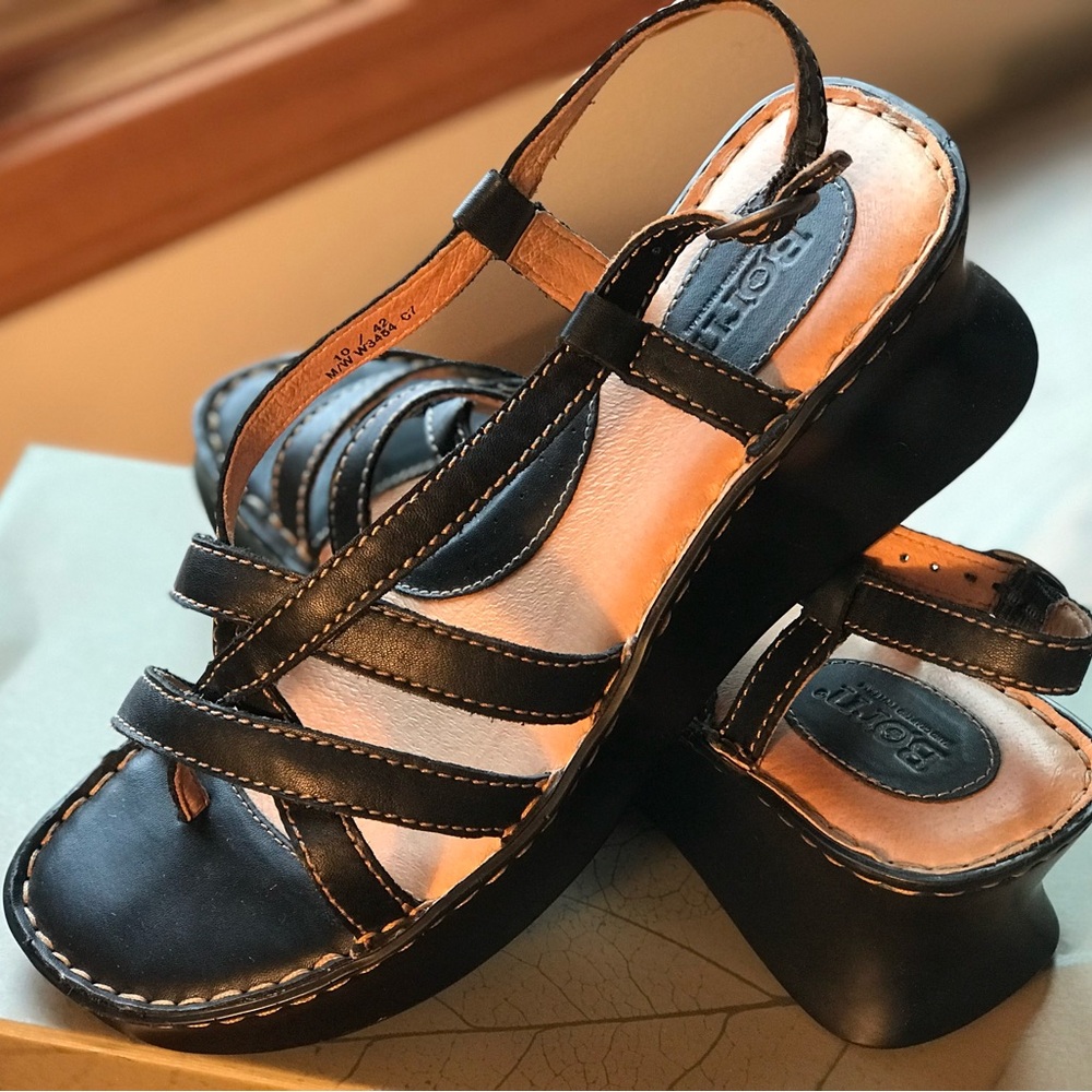 Born Black Leather Sandals